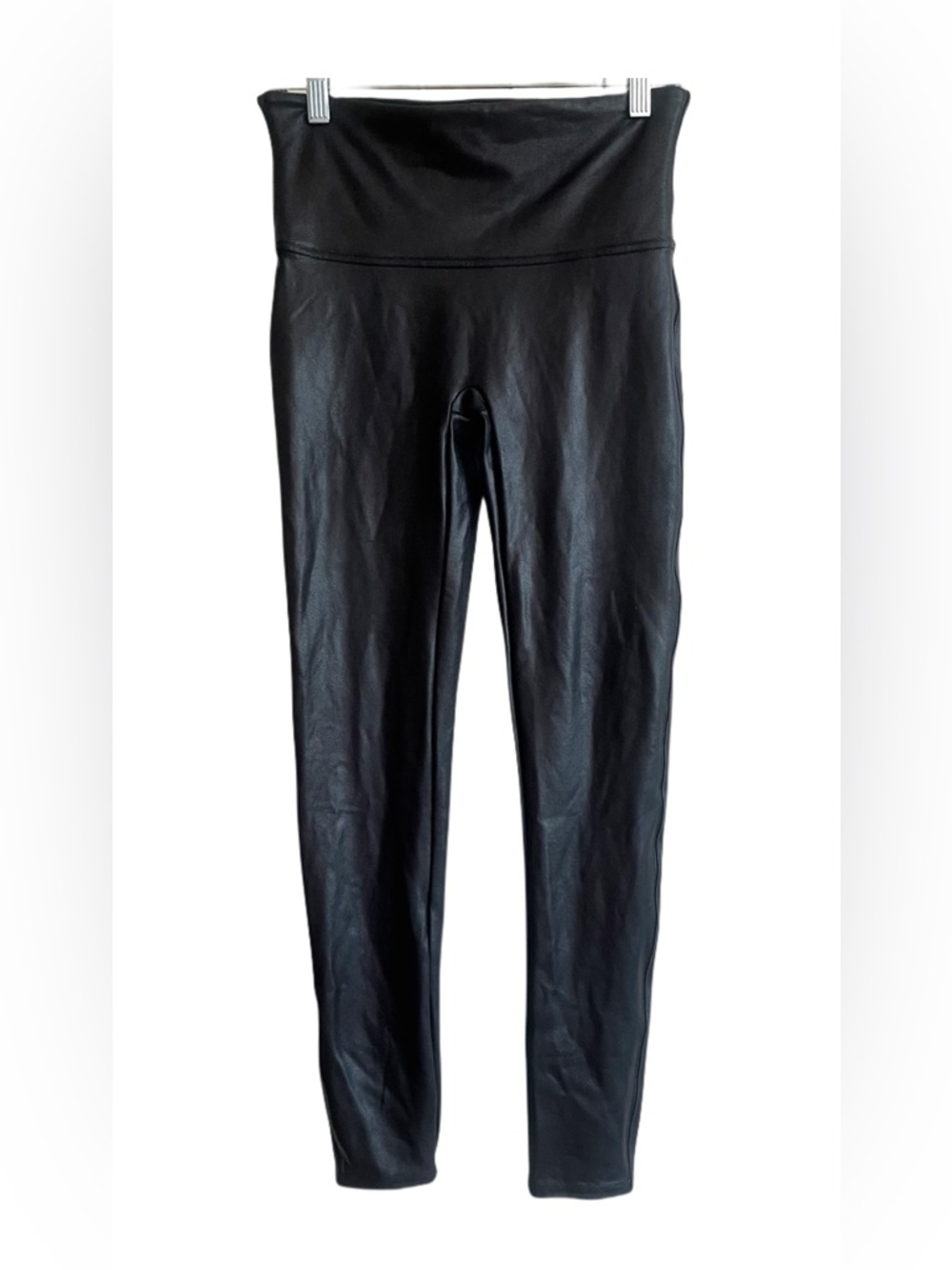 Spanx Coated Black Leggings
